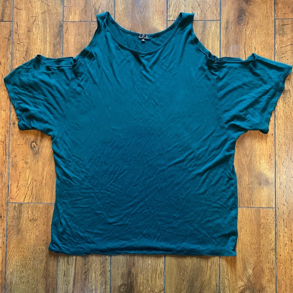 Shoulder-less green Talula shirt